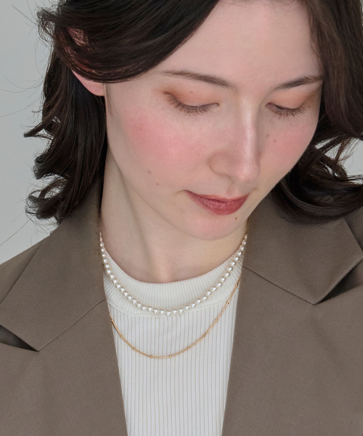 Phoebe「2wayダブルラインパールチェーンネックレス」|ネックレス|