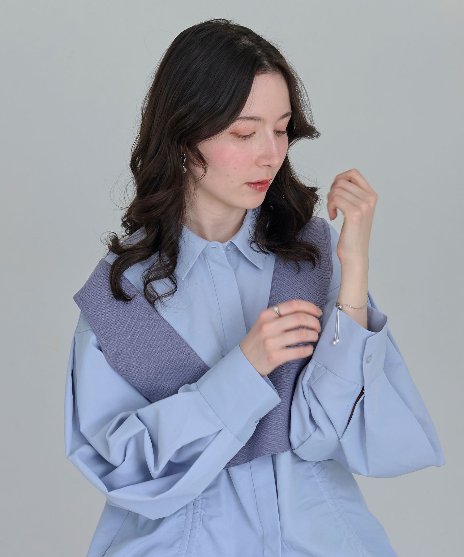 Phoebe「スリムチェーンパールスライドブレスレット　シルバー」|ブレスレット・バングル|