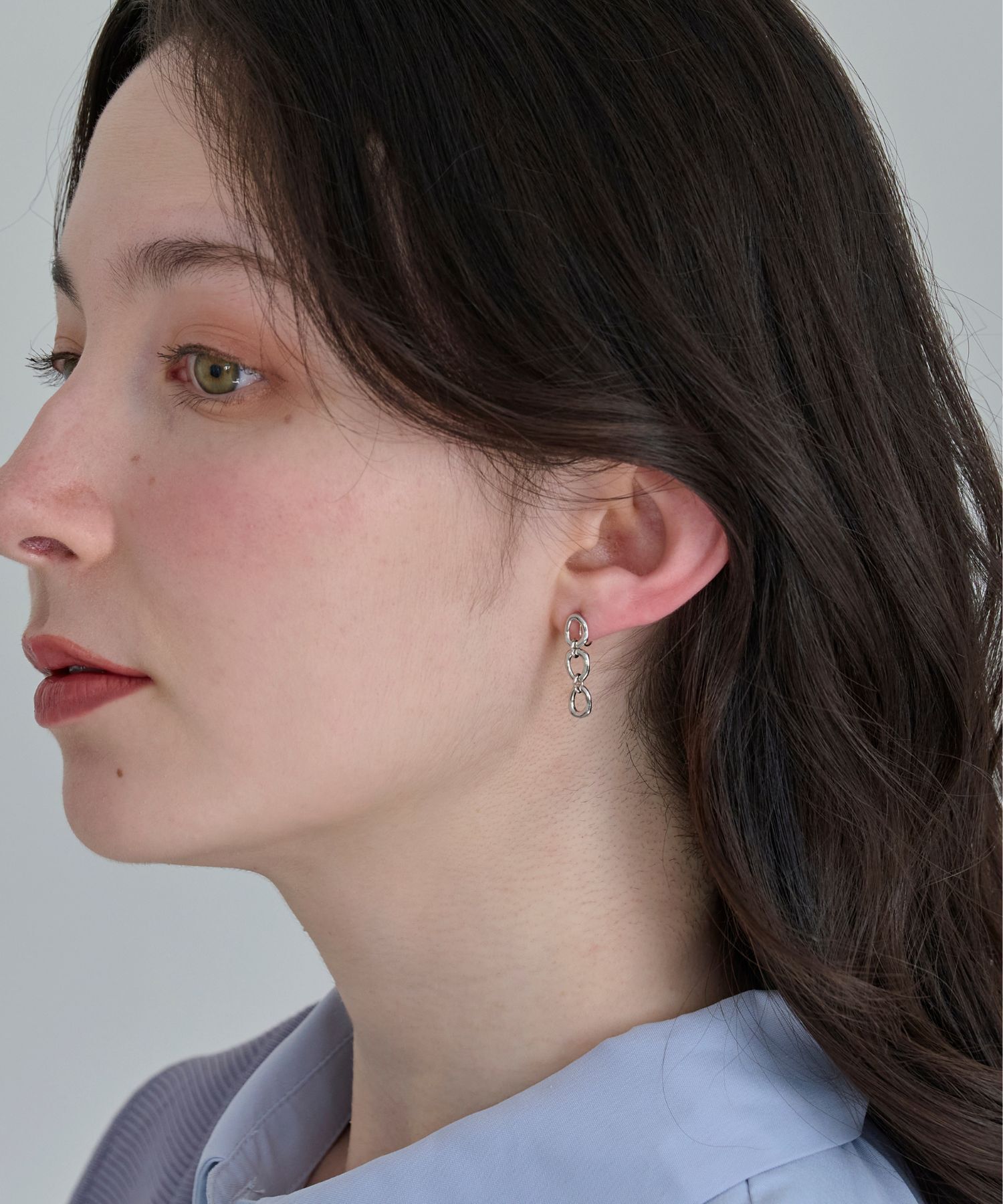 Phoebe「【痛くないシリーズ/金属アレルギー対応】チェーンライトフィットイヤリング　シルバー/ニッケルフリー」|イヤリング|