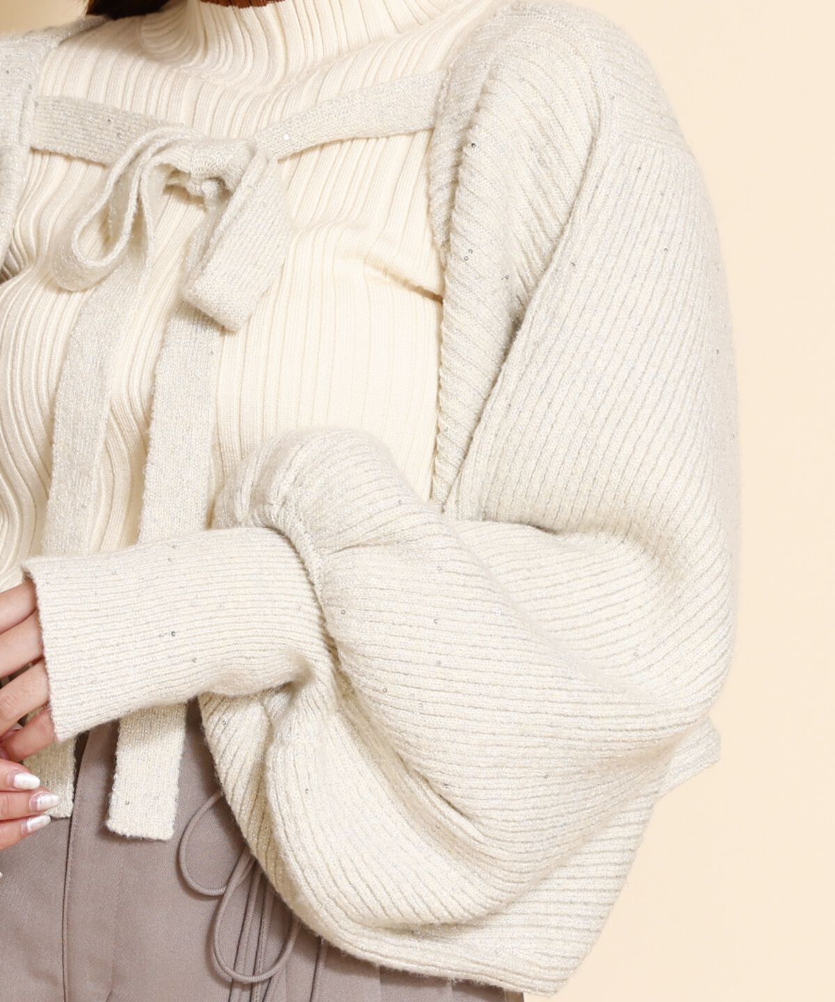 REDYAZEL「ラメニットボレロ」|カーディガン|