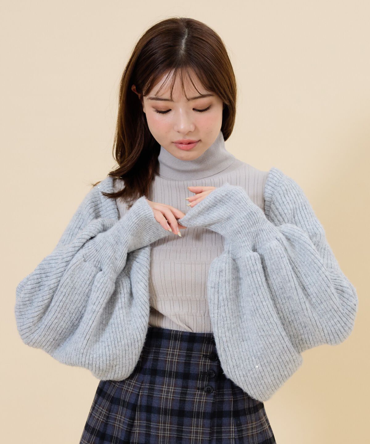 REDYAZEL「ラメニットボレロ」|カーディガン|