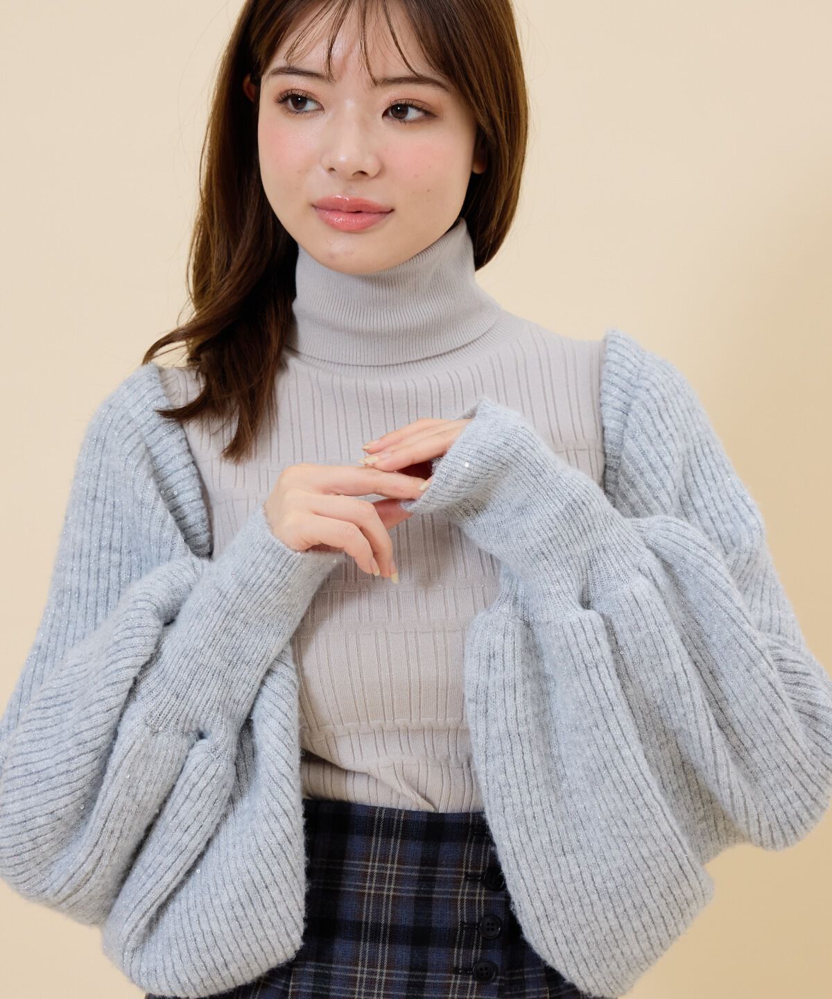 REDYAZEL「ラメニットボレロ」|カーディガン|