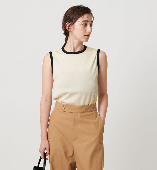 UNITED ARROWS「リブバイカラーパイピング ノースリーブカットソー」|Tシャツ・カットソー|