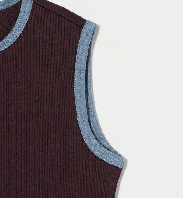 UNITED ARROWS「リブバイカラーパイピング ノースリーブカットソー」|Tシャツ・カットソー|