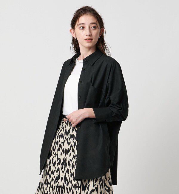 UNITED ARROWS「＜SACRA＞スエードライク ポケット シャツ」|シャツ・ブラウス|BLACK