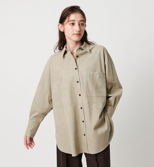 UNITED ARROWS「＜SACRA＞スエードライク ポケット シャツ」|シャツ・ブラウス|