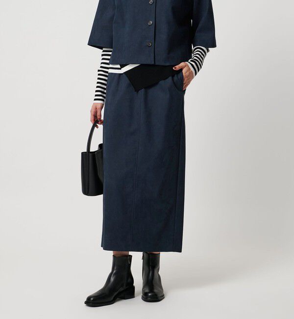 UNITED ARROWS「スエード ライク タイト スカート」|スカート|NAVY