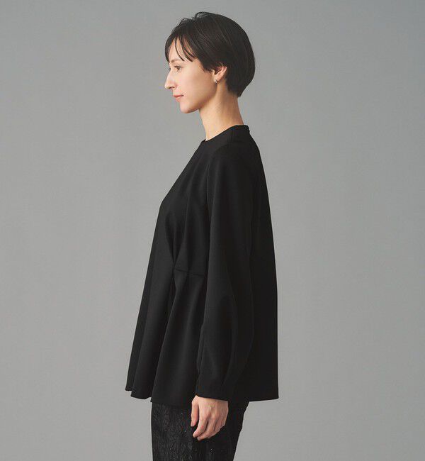 UNITED ARROWS「SPONGY クルーネック ギャザー ブラウス」|シャツ・ブラウス|