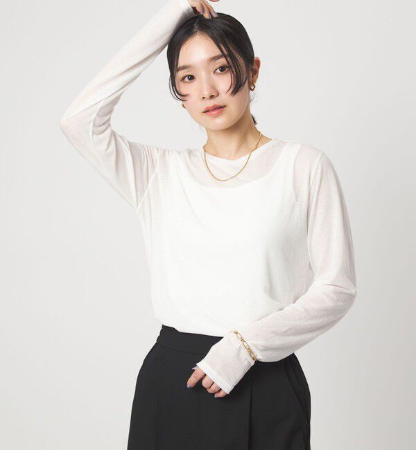 UNITED ARROWS green label relaxing「【WEB限定】＜at ease＞シアー テンジク ロングスリーブ カットソー」|Tシャツ・カットソー|