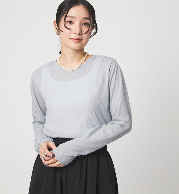 UNITED ARROWS green label relaxing「【WEB限定】＜at ease＞シアー テンジク ロングスリーブ カットソー」|Tシャツ・カットソー|