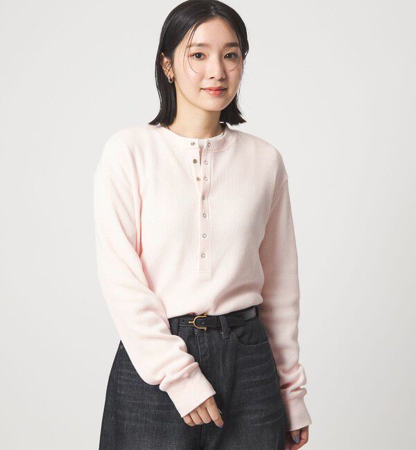 UNITED ARROWS green label relaxing「【WEB限定】＜at ease＞ワッフル ヘンリーネック ロングスリーブ カットソー」|Tシャツ・カットソー|