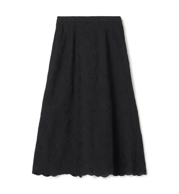 Ballsey「ボイルフラワーエンブロイダリー セミフレアスカート」|フレア|69 ネイビー