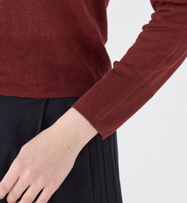 MACPHEE「プレーンリネン クルーネックカーディガン」|カーディガン|