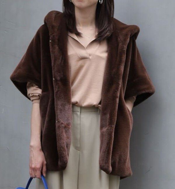 スムースファー フーディーポンチョ（Ballsey）｜ルミネのファッション