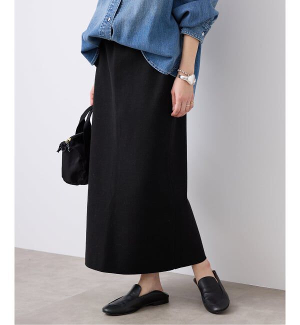 SLOBE IENA「《セットアップ対応可/WEB限定カラーあり/追加2》ミラノリブタイトスカート」|スカート|ブラック