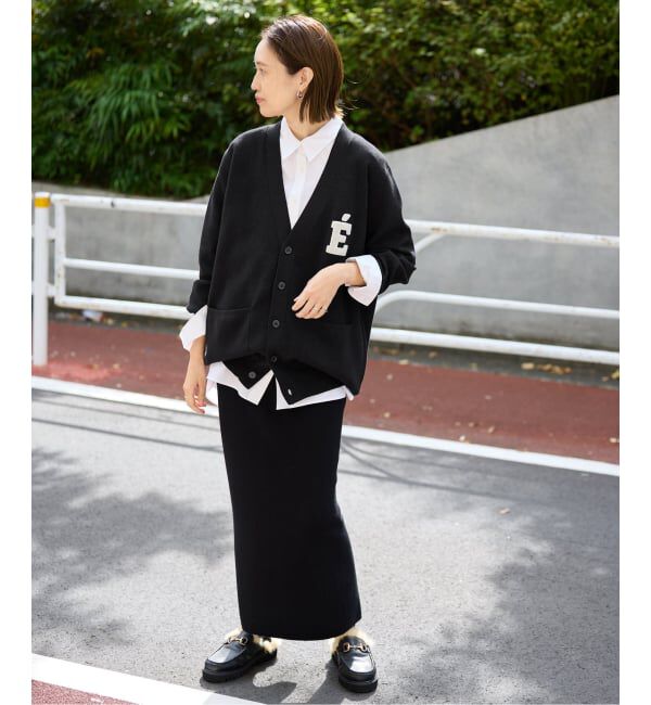 SLOBE IENA「《WEB限定/追加2》サガラ刺繍スウェットライクニットカーディガン」|カーディガン|