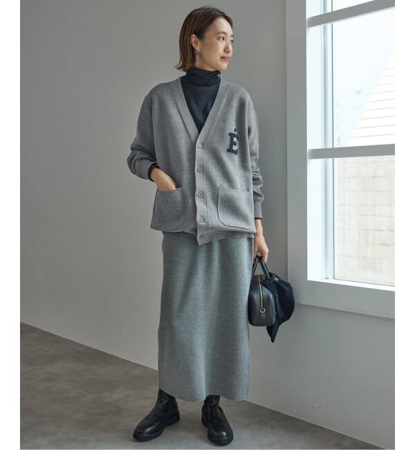 SLOBE IENA「《WEB限定/追加2》サガラ刺繍スウェットライクニットカーディガン」|カーディガン|