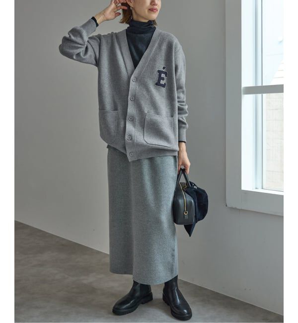 SLOBE IENA「《WEB限定/追加2》サガラ刺繍スウェットライクニットカーディガン」|カーディガン|