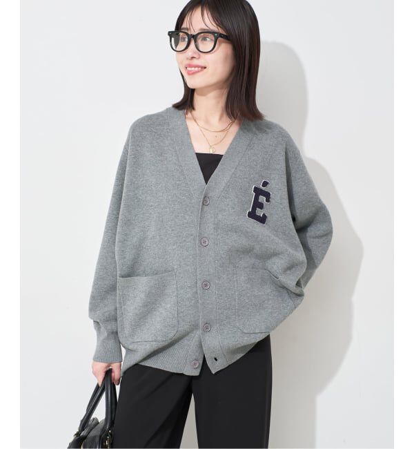 SLOBE IENA「《WEB限定/追加2》サガラ刺繍スウェットライクニットカーディガン」|カーディガン|