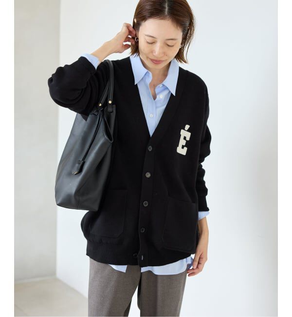 SLOBE IENA「《WEB限定/追加2》サガラ刺繍スウェットライクニットカーディガン」|カーディガン|