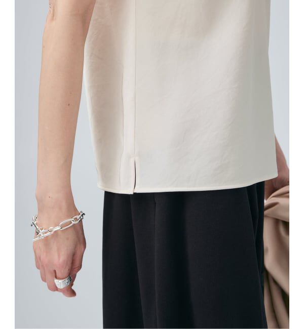 VERMEIL par iena「Room no.8 BLACK ルームエイト ブラックサテンレースブラウス BR8S-206-19323」|シャツ・ブラウス|