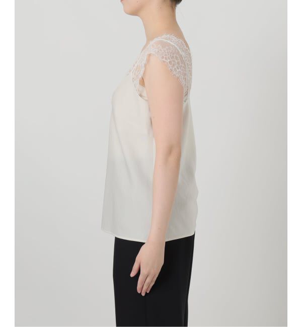VERMEIL par iena「Room no.8 BLACK ルームエイト ブラックサテンレースブラウス BR8S-206-19323」|シャツ・ブラウス|