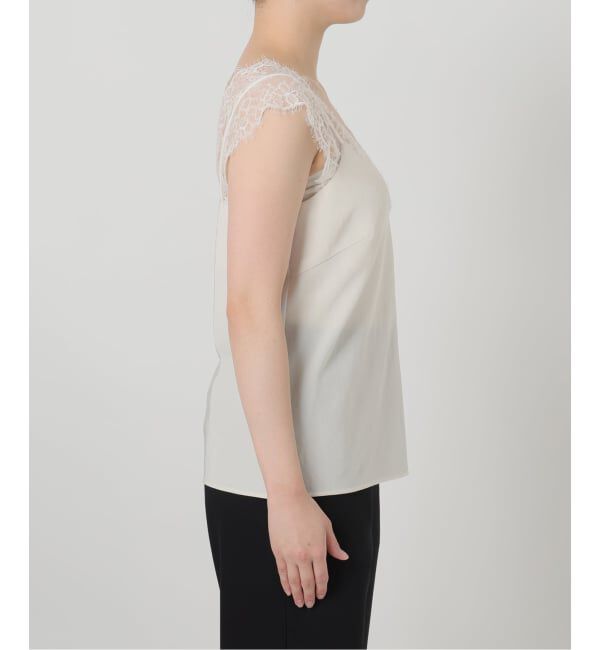 VERMEIL par iena「Room no.8 BLACK ルームエイト ブラックサテンレースブラウス BR8S-206-19323」|シャツ・ブラウス|