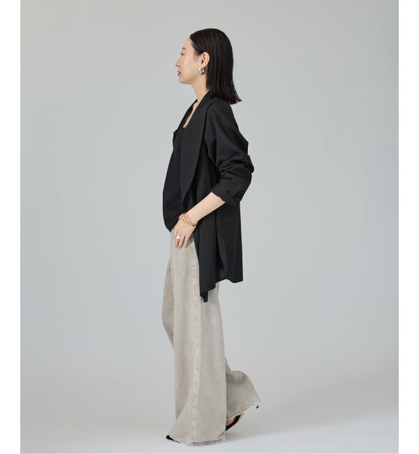 VERMEIL par iena「Room no.8 BLACK ルームエイト ブラックサテンレースブラウス BR8S-206-19323」|シャツ・ブラウス|