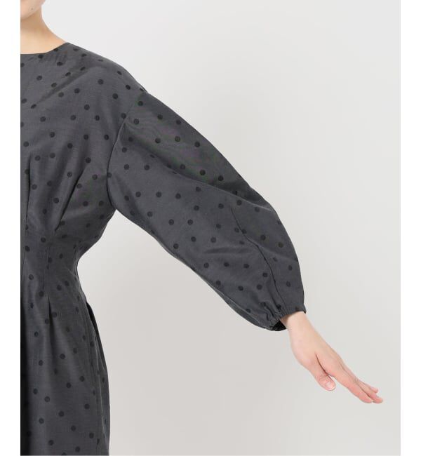 VERMEIL par iena「DOTジャガード ウエストシェイプワンピース」|ワンピース|