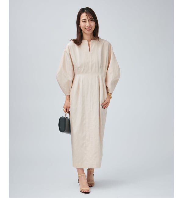VERMEIL par iena「DOTジャガード ウエストシェイプワンピース」|ワンピース|