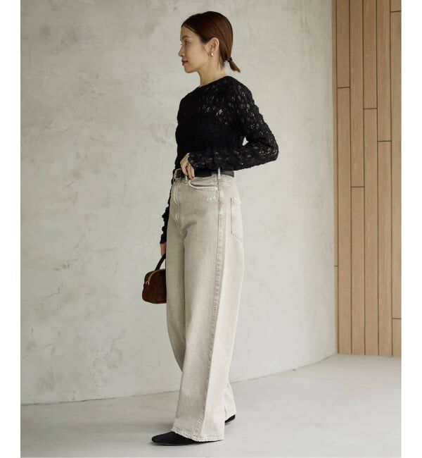 IENA「《一部カラーWEB限定/追加3》Flowerストレッチレースプルオーバー」|Tシャツ・カットソー|