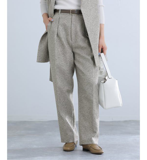 IENA「&NAVY ツイーディーパンツ」|スラックス|