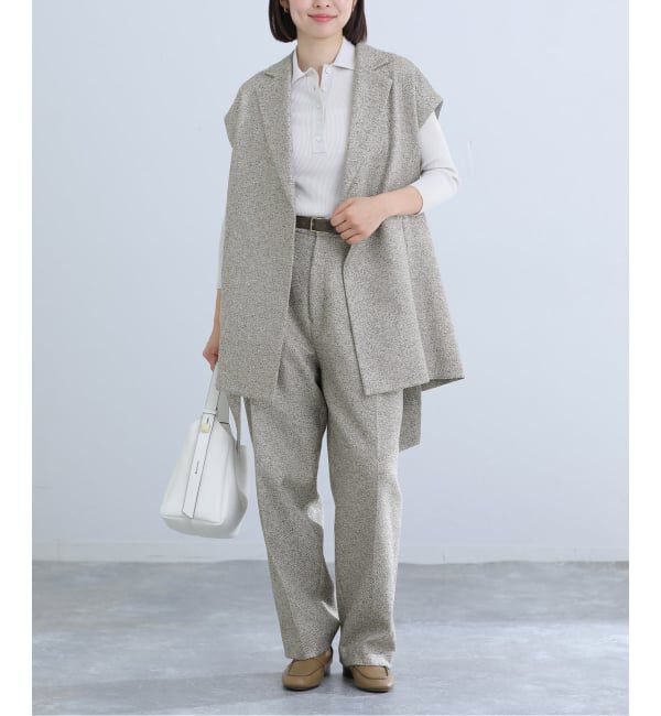 IENA「&NAVY ツイーディーパンツ」|スラックス|