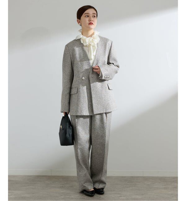 IENA「&NAVY ツイーディーパンツ」|スラックス|