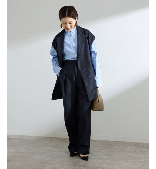 IENA「&NAVY ツイーディーパンツ」|スラックス|