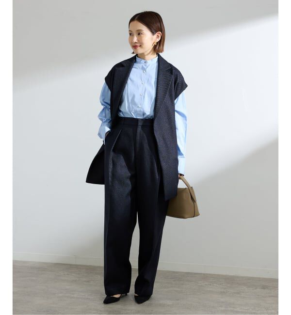 IENA「&NAVY ツイーディーパンツ」|スラックス|