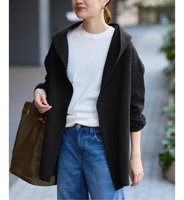 SLOBE IENA「《WEB限定》ニットフーディーカーディガン」|カーディガン|
