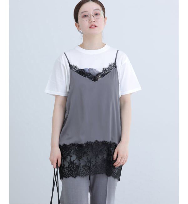 IENA「リバーレースサテンキャミソール」|キャミソール|