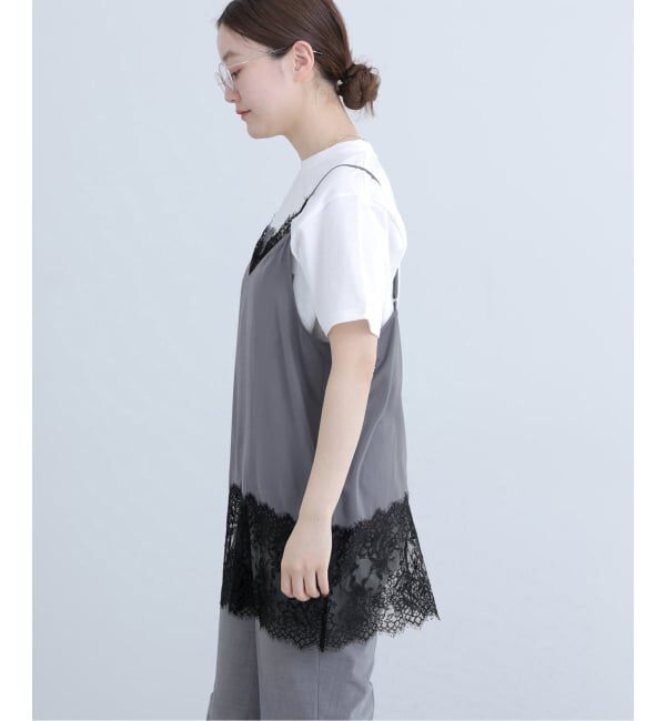 IENA「リバーレースサテンキャミソール」|キャミソール|