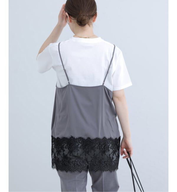 IENA「リバーレースサテンキャミソール」|キャミソール|
