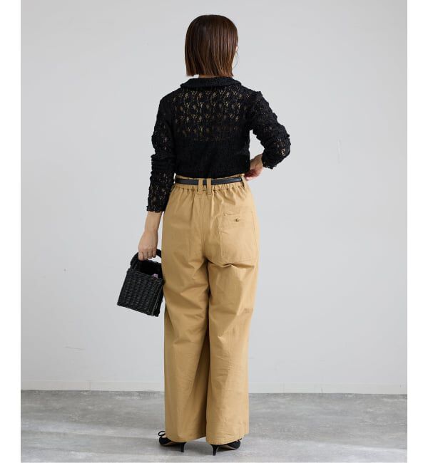 IENA「《追加予約》Flowerストレッチレース ポロシャツ」|Tシャツ・カットソー|