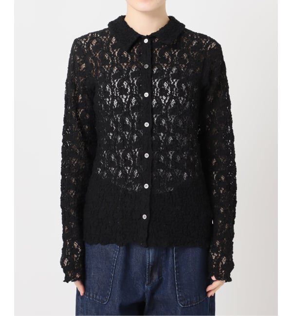 IENA「《追加予約》Flowerストレッチレース ポロシャツ」|Tシャツ・カットソー|