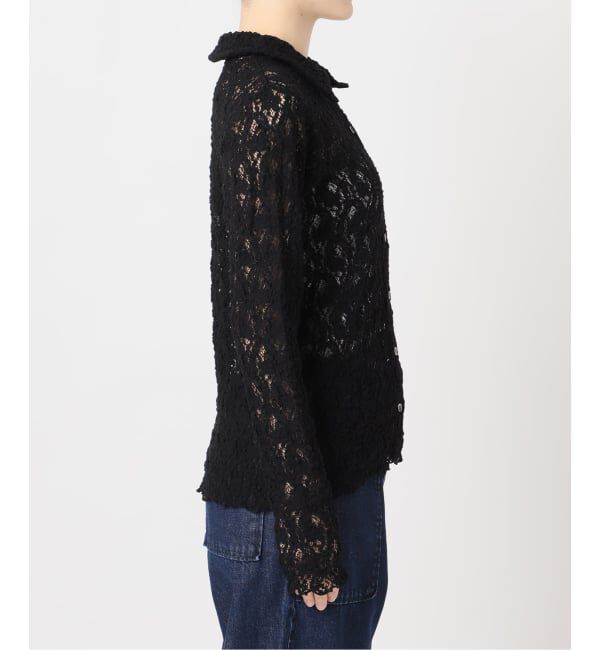 IENA「《追加予約》Flowerストレッチレース ポロシャツ」|Tシャツ・カットソー|