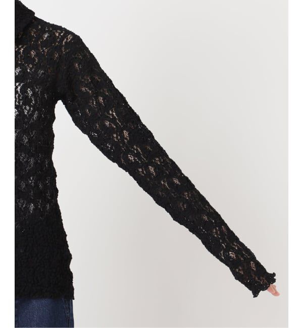 IENA「《追加予約》Flowerストレッチレース ポロシャツ」|Tシャツ・カットソー|