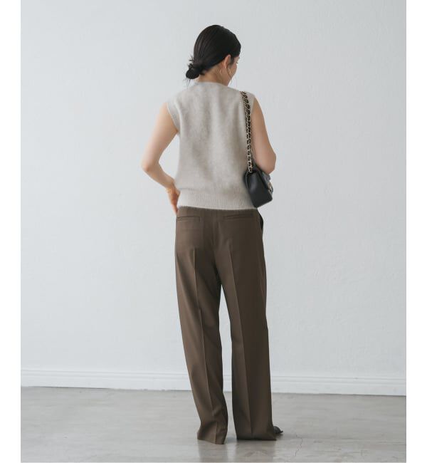 NOBLE「《追加》【洗える】エステルツイルストレッチスラックスパンツ 8」|スラックス|