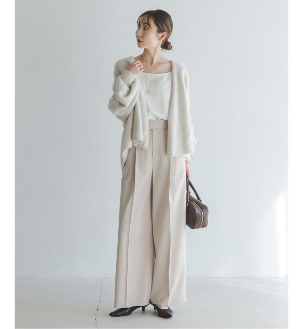 NOBLE「《追加》【洗える】エステルツイルストレッチスラックスパンツ 8」|スラックス|