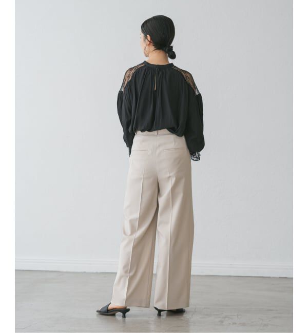 NOBLE「《追加》【洗える】エステルツイルストレッチスラックスパンツ 8」|スラックス|