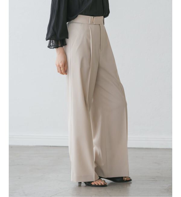 NOBLE「《追加》【洗える】エステルツイルストレッチスラックスパンツ 8」|スラックス|