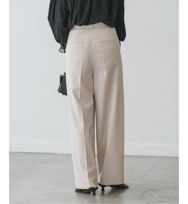 NOBLE「《追加》【洗える】エステルツイルストレッチスラックスパンツ 8」|スラックス|