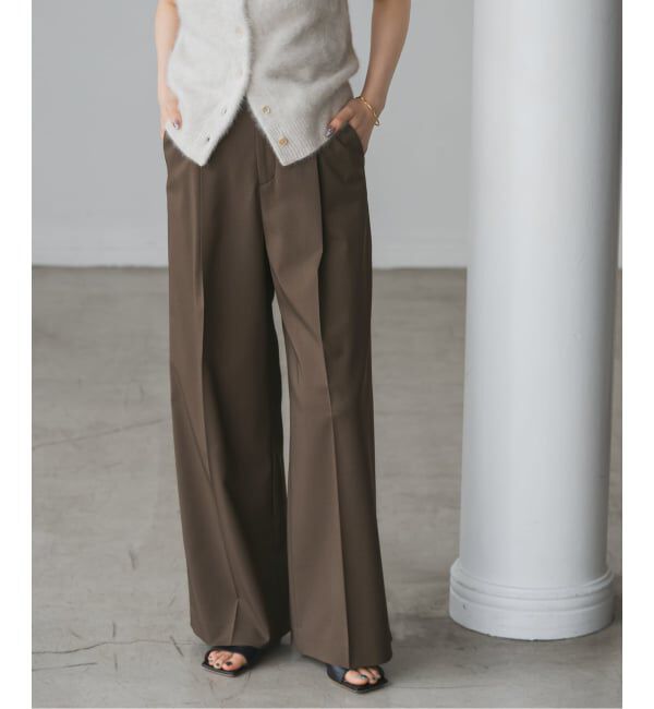 NOBLE「《追加》【洗える】エステルツイルストレッチスラックスパンツ 8」|スラックス|